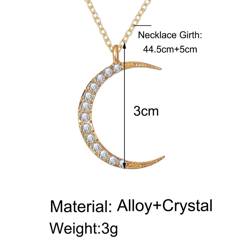 Crescent Moon Pendant Necklace - Picture 2 of 8